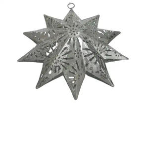 Étoile suspendue en métal de taille moyenne en gris fini pour décoration murale de Noël et du festival Étoile suspendue - Product Image 6