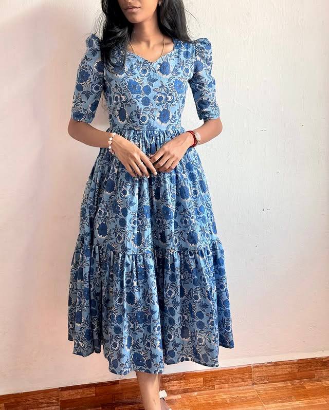 one piece frock dress Light Pink Pure Silk Organza One Piece Tunic Gorgeous Digital Print Western Dress
