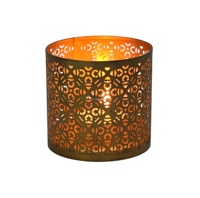 Porte-bougie artisanal en laiton antique, design unique découpé au laser, marque IHA, décoration d'intérieur, article de luxe, Noël, Pâques, Saint-Valentin