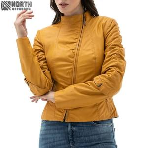 Chaquetas de cuero puro originales para mujer de diseño moderno de alta calidad 2025, chaqueta de piel de oveja auténtica para mujer, chaqueta de cuero personalizada - Product Image 2