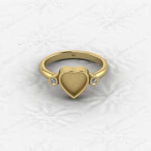 แหวนเงิน925ทรงหัวใจสีเงินขนาด8x8มม. แหวนที่ตั้งแบบกึ่งเปล่าขี้เถ้าพลอยเรซินอุปกรณ์ขายส่ง - Product Image 2