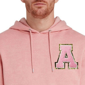 Nouveau style à la mode personnalisé coton mélangé chenille broderie hommes coupe régulière poids lourd hiver sweat à capuche sweat - Product Image 6