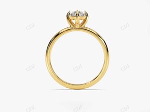 Venta al por mayor joyería de lujo GRA certificado Marquesa corte incoloro Moissanite diamante 14K oro amarillo solitario mujeres anillo de compromiso - Product Image 3