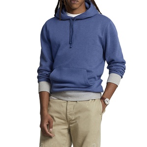 เสื้อฮู้ดผ้าฝ้ายสำหรับผู้ชายน้ำหนักมากสีพื้น - Product Image 3