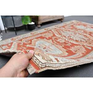 Alfombra turca Vintage área grande 4,7X8,9 pies clásico rojo Beige patrón abstracto Material de lana 10mm látex para decoración de habitación de pasillo - Product Image 3