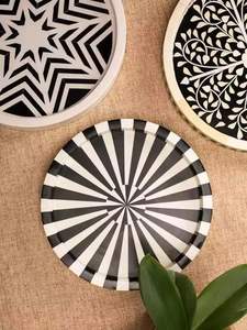 Plateau de service pour fruits écologiques en résine et incrustation d'os de buffle naturel Design Vaisselle de service pour fruits secs Plateaux de luxe - Product Image 5