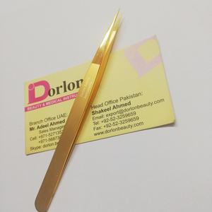 Professional Gold Plated <b>Eyelash</b> <b>Tweezer</b> Poiunted Tip Stainless Steel Custom Logo Customize <b>Eyelash</b> Lash <b>Tweezers</b> In Pakistan - Product Image 4
