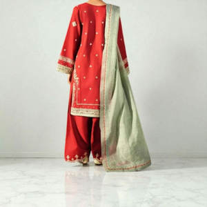 Tenue décontractée élégante brodée pour femmes prête à porter tenue quotidienne avec chemise longue pantalon et commande en gros Dupatta - Product Image 3