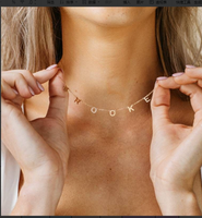 Dropship Diy Collier Personnalisé 14K 18K 24K Bijoux en or Collier en acier inoxydable avec plaque d'identification Bijoux personnalisés