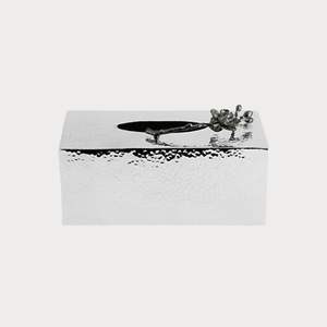 Ginkgo <b>Silver</b> <b>Napkin</b> Holder Elegant Botanical <b>Napkin</b> Tray in <b>Silver</b> Finish for Modern Dining and Vanity Decor - Product Image 1