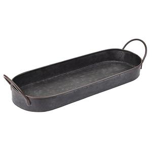 ถาดเสิร์ฟโลหะชุบสังกะสีแบบวินเทจสำหรับบ้านร้านอาหารบาร์แต่งงานงานเลี้ยงฟาร์ม - Product Image 2