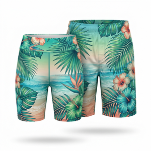 กางเกงว่ายน้ำชายหญิงแบบสวมใส่ได้ทั้งชายและหญิง  ผ้าพิมพ์ลายทั้งตัว ยืดได้สี่ทิศทาง  รูดเชือกผูกเอว แห้งเร็ว สำหรับฤดูร้อน รับผลิตแบรนด์ส่วนตัว - Product Image 1