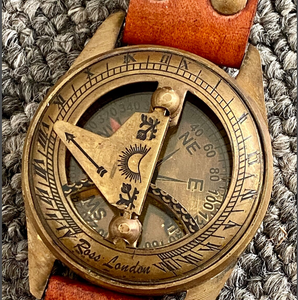 Nautical Brass Sundial <b>Compass</b> Vintage Wrist <b>Watch</b> Gift Stock Seller Anniversary Husband Couples Christmas Gifts - Product Image 1