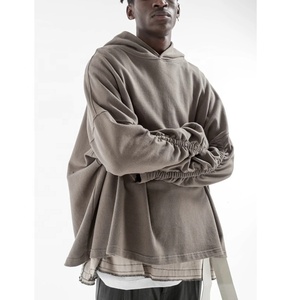 เสื้อมีฮู้ดและสเวตเตอร์กำหนดโลโก้ได้เองมีฮู้ดผ้าวูลผ้ายืดมีเชือกผูกตกแต่งแขนเสื้อมีฮู้ดก้านล่าง - Product Image 1