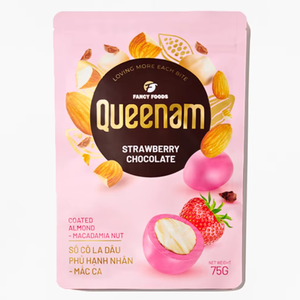 Vente en gros de chocolat aux dragées HALAL au cacao OEM/ODM de haute qualité enrobé de chocolat fraise amande noix macadamia bonbons alimentaires 75G - Product Image 1