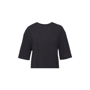 Women's Plus Size Crew Neck Half Sleeve <b>Long</b> <b>T</b>-<b>Shirt</b> 100% Organic Cotton Canvas Breathable Eco-Friendly Casual <b>Black</b> Color - Product Image 2