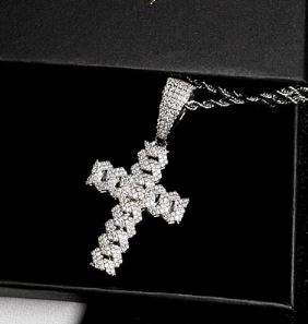 VVS1 Diamond Cuban Link Charms Iced Gold Plated Sterling <b>Silver</b> Party <b>Necklace</b> Unisex - Product Image 3