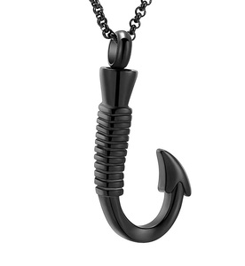 ตะขอเกี่ยวตกปลาสแตนเลสสีดำทันสมัยปรับแต่งขนาดได้สำหรับทุกเพศสร้อยคอโกศจี้ขี้เถ้า - Product Image 1