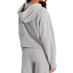 Sudadera Corta con Capucha de Manga Larga para Mujer, Ligera, Transpirable, 100% Algodón, Servicio OEM, Precio Razonable - Product Image 6