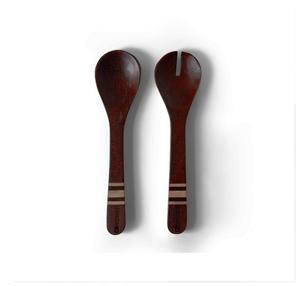 Juego de Ensaladera y Servidores de Madera Artesanal Mirha International, Tamaño S, Madera Natural con 2 Espátulas, Utensilios Hechos a Mano Sostenibles - Product Image 5