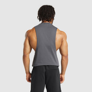 Débardeur d'entraînement sans manches pour hommes, 95% coton 5% polyester, avec logo personnalisé, méthode de tissage tricoté - Product Image 3