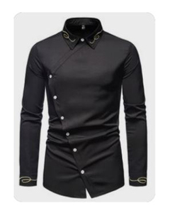 Chemise de golf pour homme, manches longues, automne, tissu satiné tricoté uni, anti-boulochage, polyester/coton, décontractée, 240g - Product Image 3