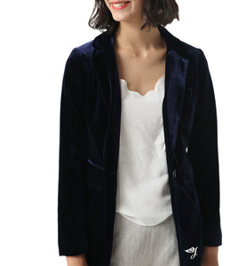 2024 recién llegado Blazers de terciopelo para damas OEM fábrica personalizada trajes casuales de mujer cierre de un solo botón de punto para la primavera - Product Image 4