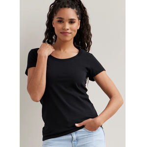 T-shirt à col rond en coton biologique pour femmes, manches courtes, t-shirts respirants pour femmes - Product Image 6