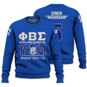 Phi Beta Sigma pull en tricot acrylique 1914 bleu blanc Chenille lettres grecques Sigma Beta fraternité vêtements pull - Product Image 1