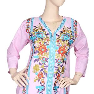 Women's Embroidered <b>Kurti</b> - Pink - Product Image 2