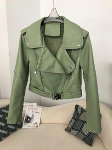 Women's <b>Winter</b> <b>Coat</b> with Explosion-Style Leather Jacket New <b>Ladies</b> Short Denim Lapel Outwear Fashion Trend Tops - Product Image 5