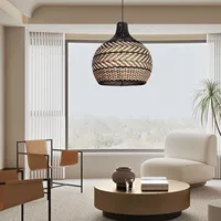 Haute Qualité Rotin Lustre Pendentif Lumières Abat-Jour Décor À La Maison Design Élégant À La Main En Osier Rotin Classique Vietnam