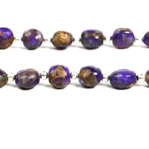 Cuentas de Cobre Amatista AAA, Cuentas de Cobre Amatista Turquesa en Forma de Pepita de 6x8 a 8x10MM, Cuentas Sueltas de Piedras Preciosas para Fabricación de Joyas, 8 Pulgadas - Product Image 6