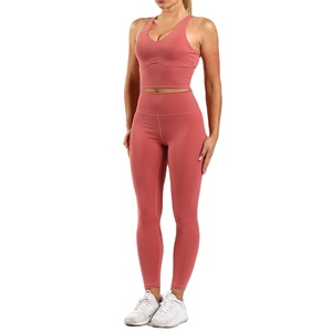 Nuevo conjunto de Yoga transpirable de talla grande hecho a medida para mujer, patrón a cuadros, Spandex/Material de nailon, conjunto ligero sin costuras de 2 piezas - Product Image 1