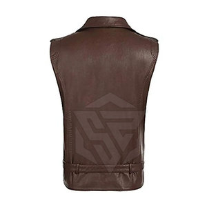 Gilet de moto en cuir 100 % pour homme, vêtement d'extérieur décontracté et tendance pour l'hiver, prix raisonnable, respirant, personnalisable - Product Image 3