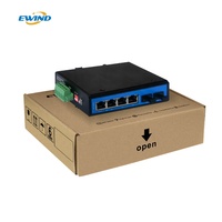 Industrial Ethernet Switch 6 Port Gigabit DC12-57V, dengan 2 SFP Unmanaged 1000m Network Switch