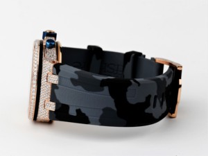 Montre ceinture en caoutchouc automatique en acier inoxydable personnalisée Moissanite glacée diamant clouté Type d'affaires 20mm largeur de bande cadran en verre - Product Image 3