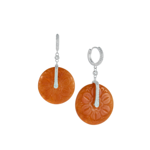 Boucles d'oreilles pendantes turquoise en argent sterling avec topaze, style religieux vintage, 80,60 carats - Product Image 1