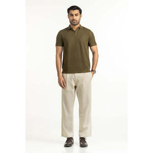 Chemise de golf pour homme, coupe classique, anti-plis, séchage rapide, tissu tricoté, brodée, unie, manches courtes, confortable, 100 % coton - Product Image 6