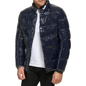 Custom OEM <b>Men</b> <b>Jacket</b> Winter Streetwear Unisex Logo Custom Puffer <b>Jacket</b> Zip up <b>Reflective</b> Warm Polyester Cotton Filling - Product Image 3