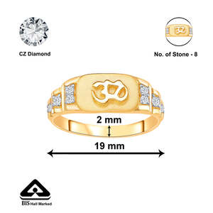 Anillo Geométrico de Oro Amarillo para Hombre con Circonita y Perla Certificadas por IGI - Joyería Clásica para Boda y Compromiso - Product Image 5