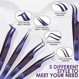 Pinces à épiler pour cils à pointe inclinée légères et faciles à manipuler, haute précision, prise en main antidérapante, pinces à épiler pour cils à pointe inclinée - Product Image 4
