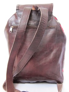 Wool Kilim Backpack <b>With</b> Leather Trim And Drawstring Closure Unisex Classic Travel <b>Bag</b> - Product Image 6