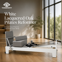 Reformer de Pilates Studio Unfolding en bois de chêne blanc, machine de fitness portable pour la maison, lit de rééducation réglable, design pliable, pour la santé physique