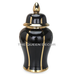 Newest Elegant Style Aluminum Metal With Lids Round Shape Blue Printed Enamel Decorative Ginger Jar <b>Ornaments</b> Table Modern - Product Image 4