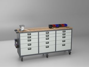 Garage Storage Solution Modular <b>Tool</b> Cabinet with Workbench Top Mobile <b>Mechanic</b> Workbench OEM Knock-down Structure 15 Drawers - Product Image 2