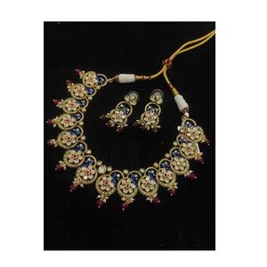 Ensemble de collier et de boucles d'oreilles en moissanite Kundan de luxe pour la fabrication de bijoux de mariage, vente en gros, exportation, approvisionnement en provenance d'Inde - Product Image 3