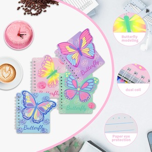 Mini carnet mignon à spirale avec papillon, carnet de poche, bloc-notes, pages lignées, journal, bloc-notes de 4 couleurs - Product Image 4
