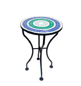Table d'appoint ronde en or brillant de conception classique avec pied noir Tables basses marocaines légères décoratives de salon arrivée chaude - Product Image 5