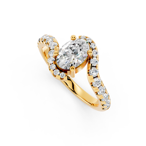 ขายส่งแหวนโออีเอ็มที่ปรับแต่งได้พร้อมเพชรที่โตในห้องปฏิบัติการเครื่องประดับหมั้นหรูหราส่วนบุคคลในทองคำ10K 14K 18K ทรงวงรีตัด - Product Image 3